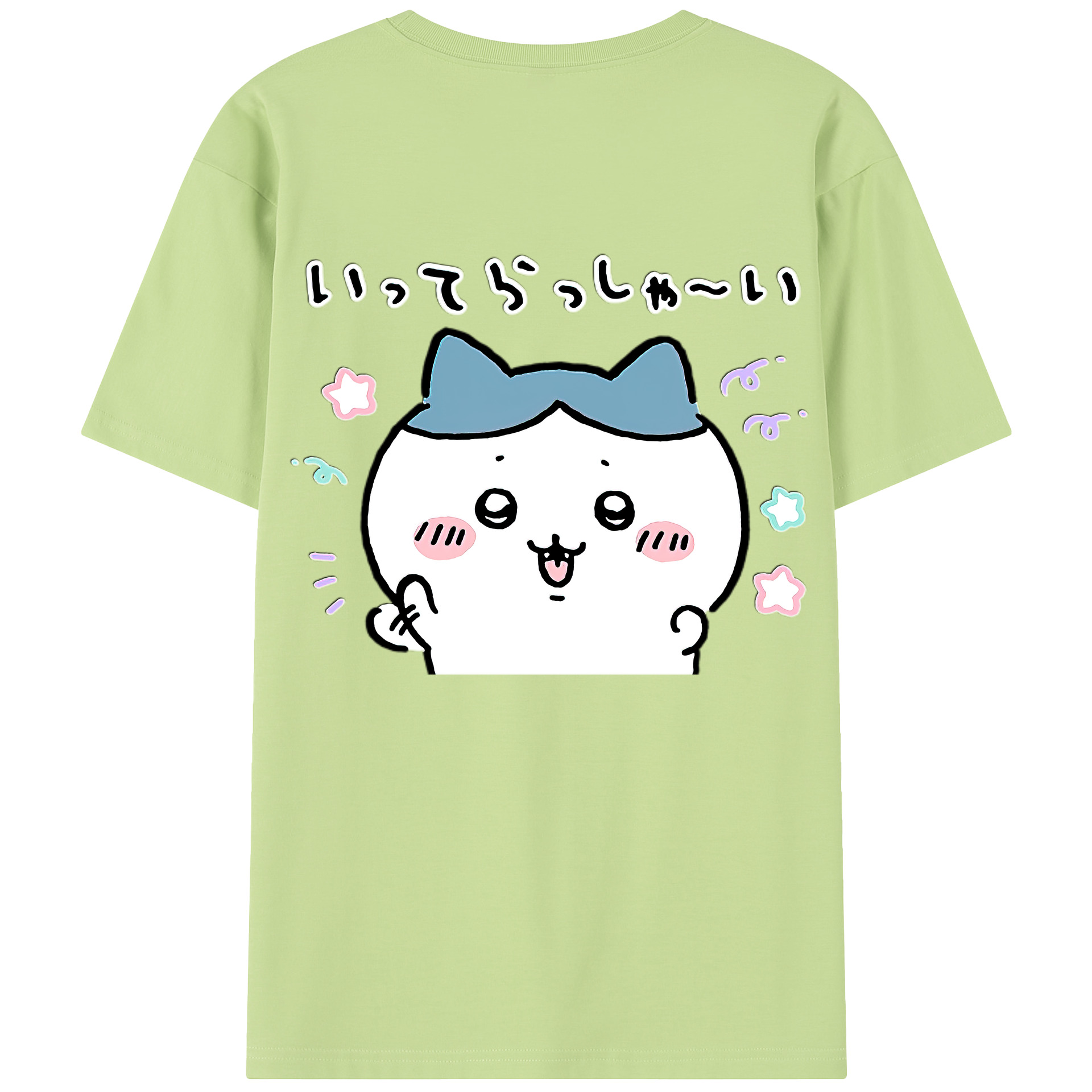 （画像用） ちいかわ ハチワレ Chii-kawa hachiware 綿100％半袖Tシャツ（背面プリント）